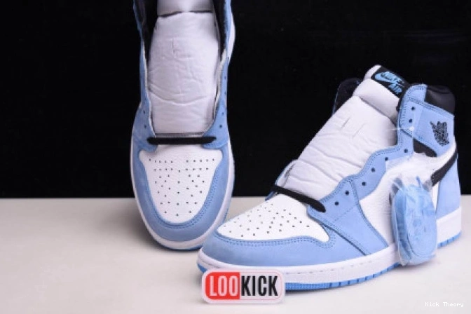 Kick Theory BLUE RETRO HIGH 1 555088-134 JORDAN AIR BLACK UNIVERSITY WHITE 0712